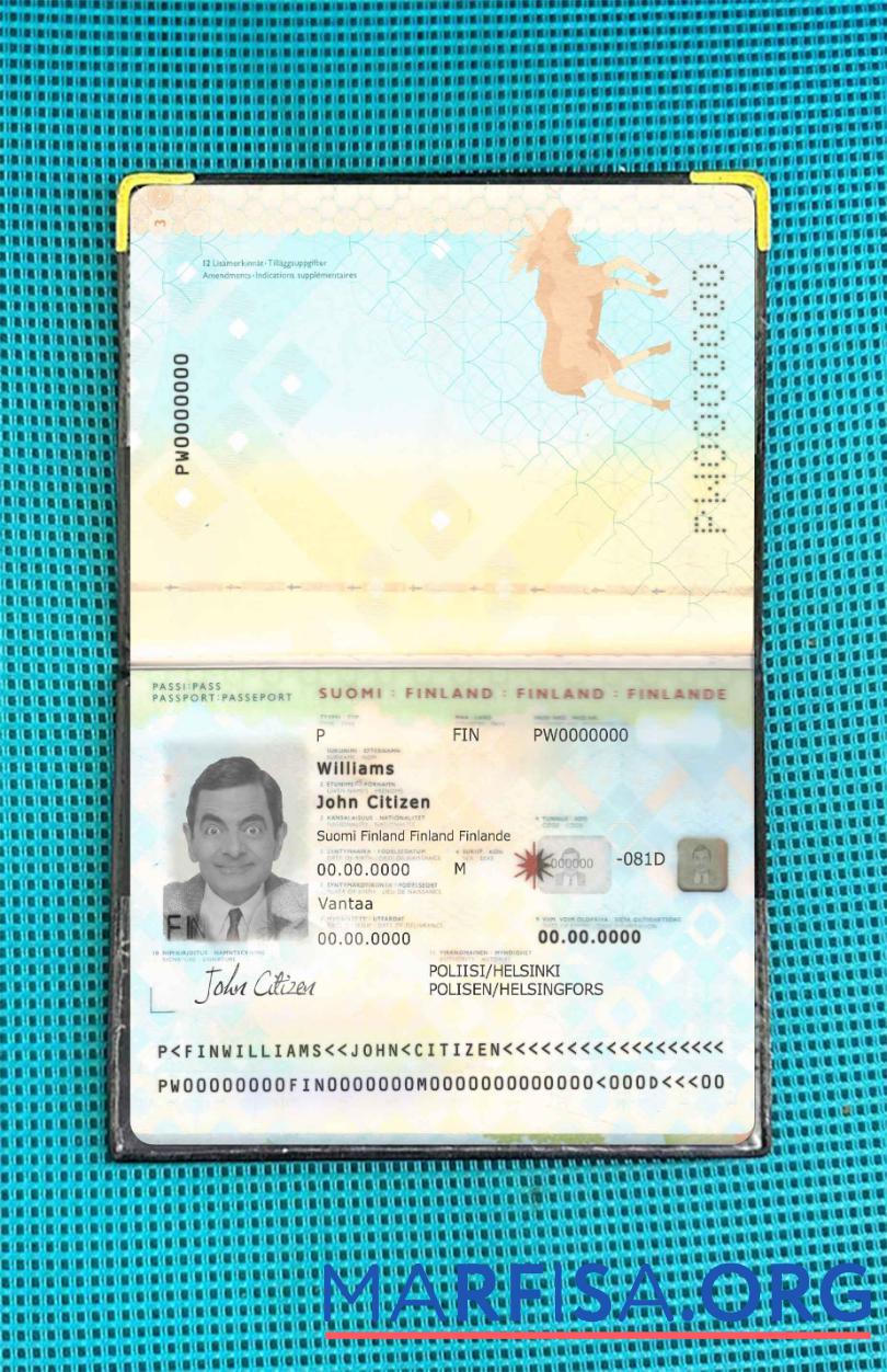 Realistic Finland passport 2012 2017 photo look sample